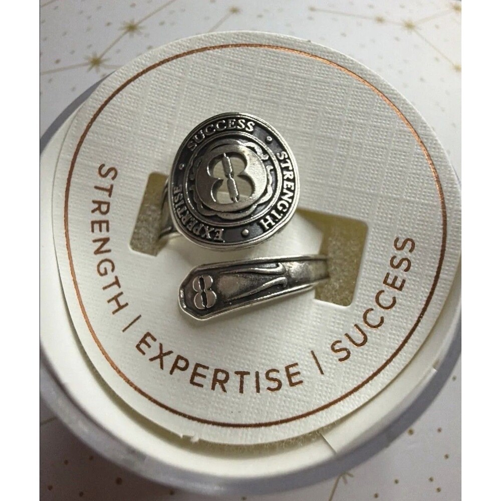 Alex and Ani Number 8 Numerology Sterling Silver Spoon Ring